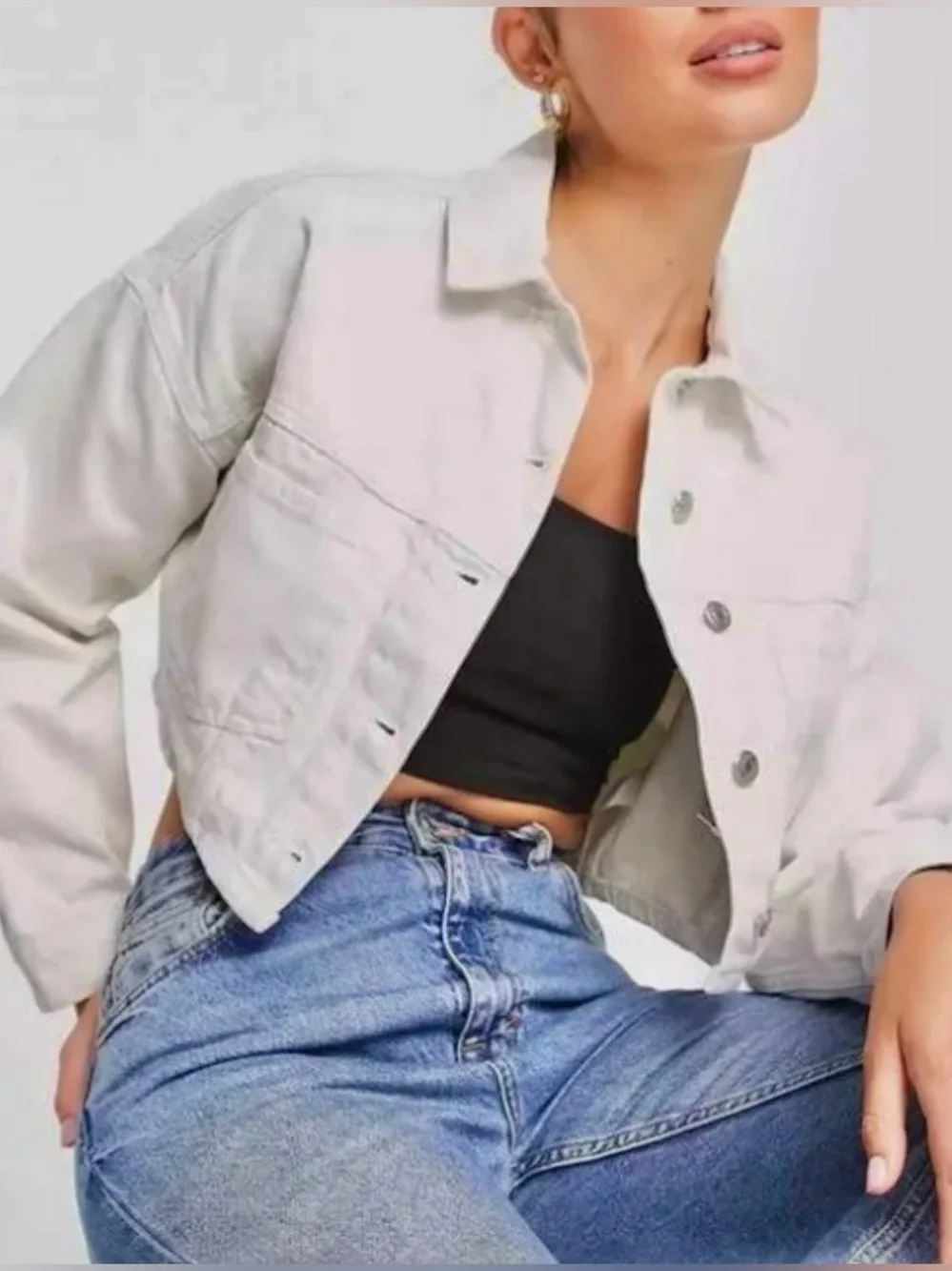 Stoosh Vintage Denim Cropped Jacket